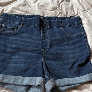 Liverpool Dark Blue Denim Cuffed Jean Shorts
